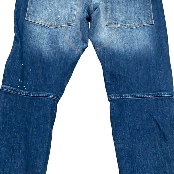 G-STAR RAW MENS JEANS 5620 3D SLIM W28 L32 BLUE DISTRESSED PAINT BIKER DENIM - Picture 6 of 9
